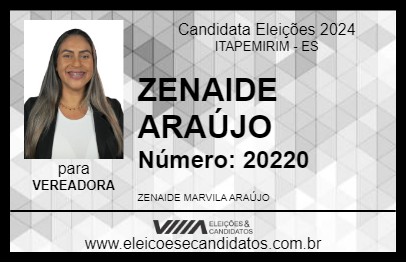 Candidato ZENAIDE ARAÚJO 2024 - ITAPEMIRIM - Eleições