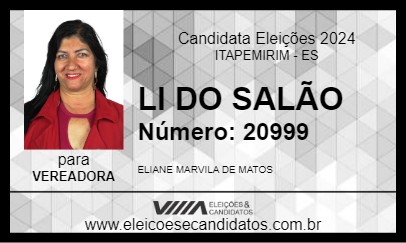 Candidato LI DO SALÃO 2024 - ITAPEMIRIM - Eleições