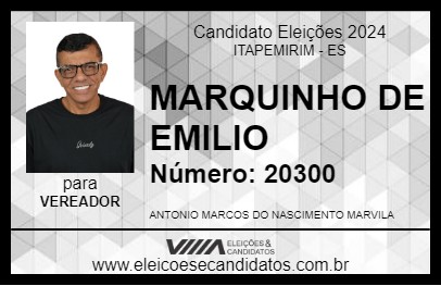 Candidato MARQUINHO DE EMILIO 2024 - ITAPEMIRIM - Eleições