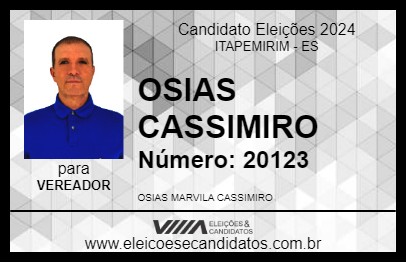 Candidato OSIAS CASSIMIRO 2024 - ITAPEMIRIM - Eleições