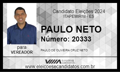 Candidato PAULO NETO 2024 - ITAPEMIRIM - Eleições