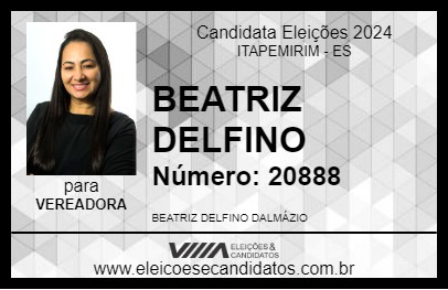 Candidato BEATRIZ DELFINO 2024 - ITAPEMIRIM - Eleições