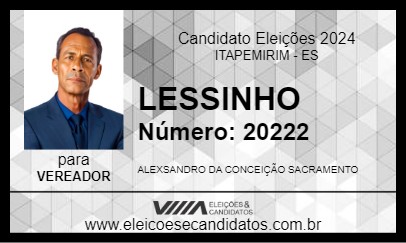 Candidato LESSINHO 2024 - ITAPEMIRIM - Eleições