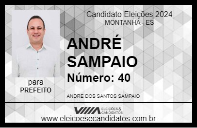 Candidato ANDRÉ SAMPAIO 2024 - MONTANHA - Eleições