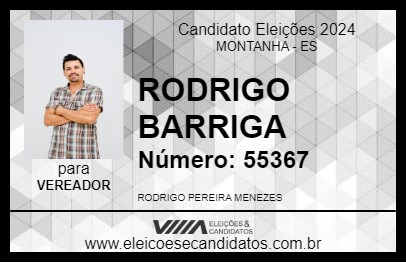 Candidato RODRIGO BARRIGA 2024 - MONTANHA - Eleições