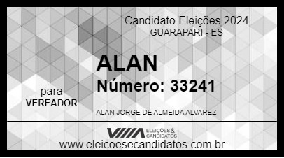 Candidato ALAN 2024 - GUARAPARI - Eleições