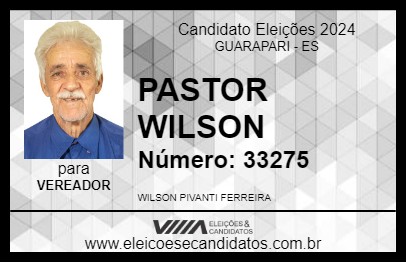 Candidato PASTOR WILSON 2024 - GUARAPARI - Eleições