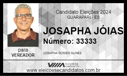 Candidato JOSAPHA JÓIAS 2024 - GUARAPARI - Eleições