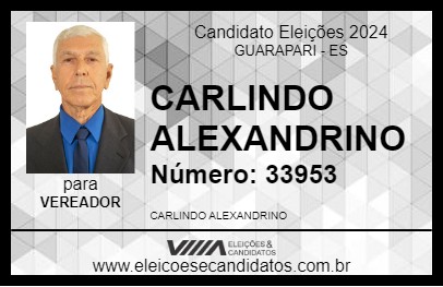 Candidato CARLINDO ALEXANDRINO 2024 - GUARAPARI - Eleições