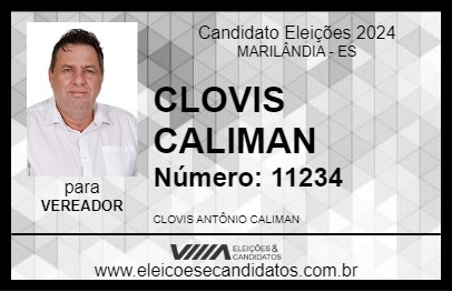 Candidato CLOVIS CALIMAN 2024 - MARILÂNDIA - Eleições