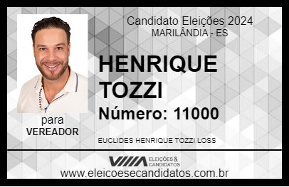 Candidato HENRIQUE TOZZI 2024 - MARILÂNDIA - Eleições