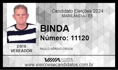 Candidato BINDA 2024 - MARILÂNDIA - Eleições