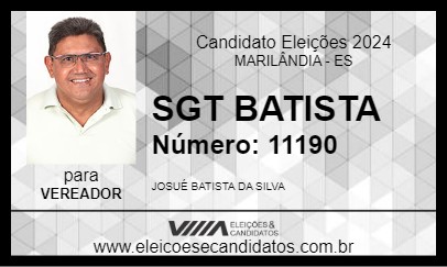 Candidato SGT BATISTA 2024 - MARILÂNDIA - Eleições