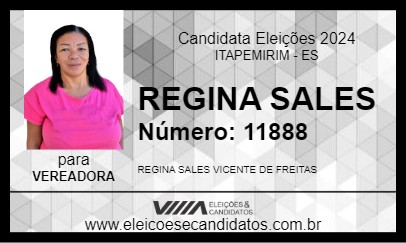 Candidato REGINA SALES 2024 - ITAPEMIRIM - Eleições