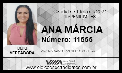 Candidato ANA MÁRCIA  2024 - ITAPEMIRIM - Eleições