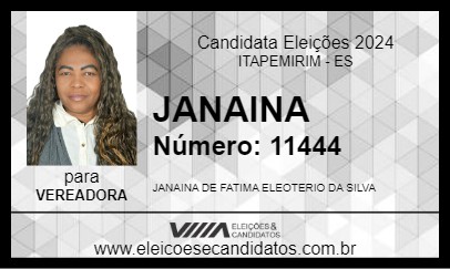 Candidato JANAINA 2024 - ITAPEMIRIM - Eleições