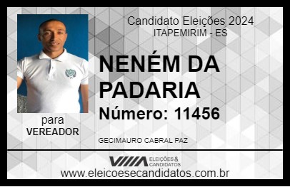 Candidato NENÉM DA PADARIA 2024 - ITAPEMIRIM - Eleições