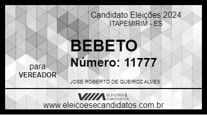 Candidato BEBETO 2024 - ITAPEMIRIM - Eleições