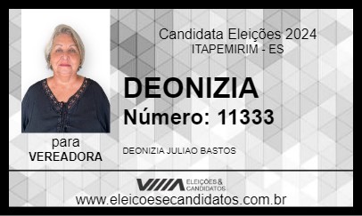 Candidato DEONIZIA 2024 - ITAPEMIRIM - Eleições