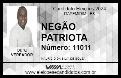 Candidato NEGÃO PATRIOTA 2024 - ITAPEMIRIM - Eleições