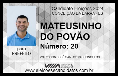 Candidato MATEUSINHO DO POVÃO 2024 - CONCEIÇÃO DA BARRA - Eleições