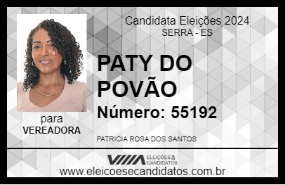 Candidato PATY DO POVÃO 2024 - SERRA - Eleições