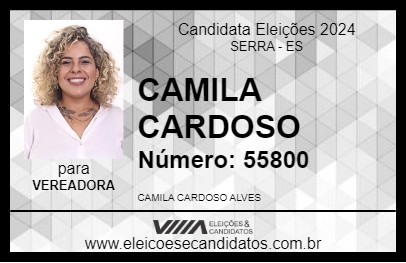 Candidato CAMILA CARDOSO 2024 - SERRA - Eleições