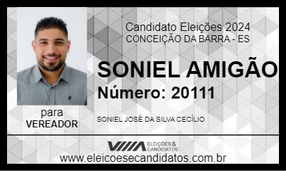 Candidato SONIEL AMIGÃO 2024 - CONCEIÇÃO DA BARRA - Eleições