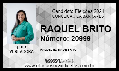 Candidato RAQUEL BRITO 2024 - CONCEIÇÃO DA BARRA - Eleições