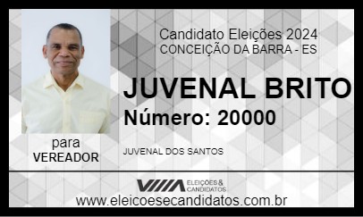 Candidato JUVENAL BRITO 2024 - CONCEIÇÃO DA BARRA - Eleições