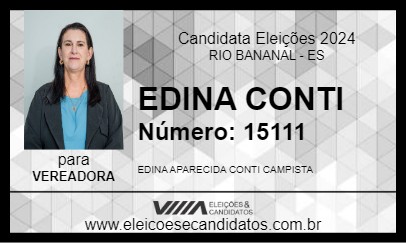 Candidato EDINA CONTI 2024 - RIO BANANAL - Eleições