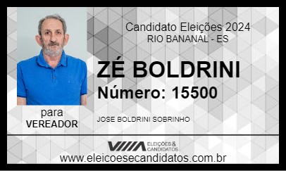 Candidato ZÉ BOLDRINI 2024 - RIO BANANAL - Eleições