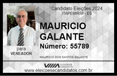 Candidato MAURICIO GALANTE 2024 - ITAPEMIRIM - Eleições