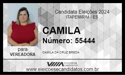 Candidato CAMILA 2024 - ITAPEMIRIM - Eleições