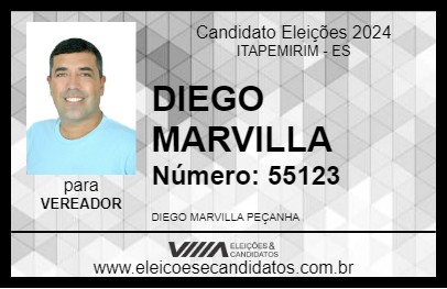 Candidato DIEGO MARVILLA 2024 - ITAPEMIRIM - Eleições