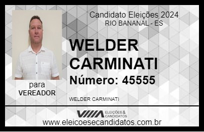 Candidato WELDER CARMINATI 2024 - RIO BANANAL - Eleições