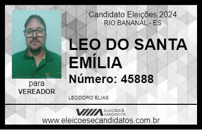 Candidato LEO DO SANTA EMÍLIA 2024 - RIO BANANAL - Eleições