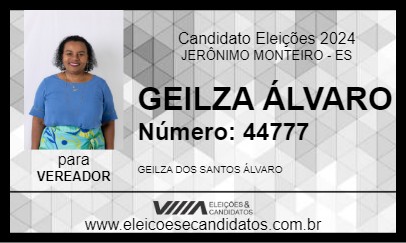 Candidato GEILZA ÁLVARO 2024 - JERÔNIMO MONTEIRO - Eleições