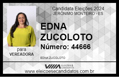 Candidato EDNA ZUCOLOTO 2024 - JERÔNIMO MONTEIRO - Eleições