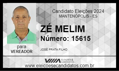 Candidato ZÉ MELIM 2024 - MANTENÓPOLIS - Eleições