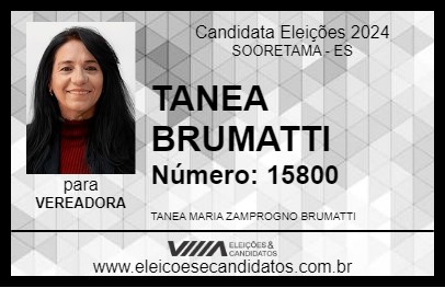 Candidato TANEA BRUMATTI 2024 - SOORETAMA - Eleições