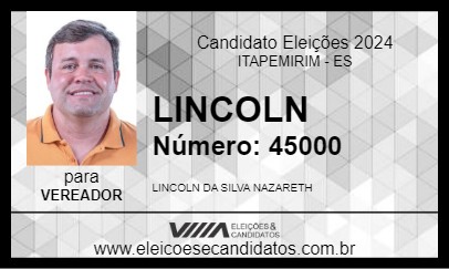 Candidato LINCOLN 2024 - ITAPEMIRIM - Eleições