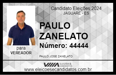 Candidato PAULO ZANELATO 2024 - JAGUARÉ - Eleições