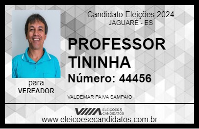 Candidato PROFESSOR TININHA 2024 - JAGUARÉ - Eleições