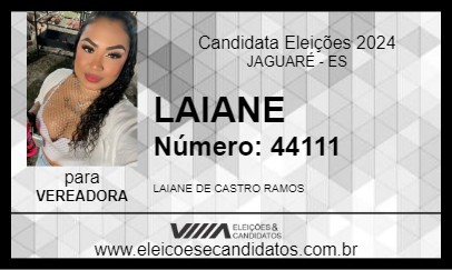 Candidato LAIANE 2024 - JAGUARÉ - Eleições