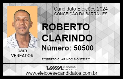 Candidato ROBERTO CLARINDO 2024 - CONCEIÇÃO DA BARRA - Eleições