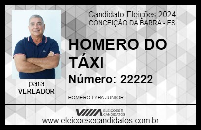 Candidato HOMERO DO TÁXI 2024 - CONCEIÇÃO DA BARRA - Eleições