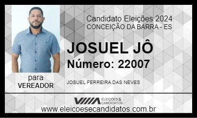 Candidato JOSUEL JÔ 2024 - CONCEIÇÃO DA BARRA - Eleições