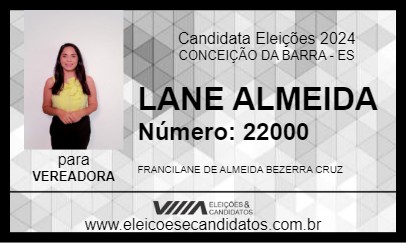 Candidato LANE ALMEIDA 2024 - CONCEIÇÃO DA BARRA - Eleições