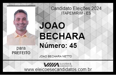 Candidato JOAO BECHARA 2024 - ITAPEMIRIM - Eleições